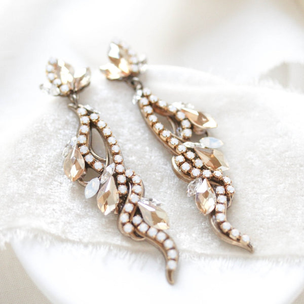Floral statement earrings for brides - CAROLINE - Treasures by Agnes