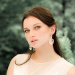 Freshwater pearl hoop Bridal earrings with Swarovski crystals - NICOLE - Treasures by agnes