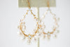 Freshwater pearl hoop Bridal earrings with Swarovski crystals - NICOLE - Treasures by agnes