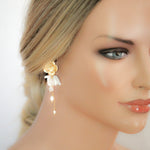 Freshwater pearls Floral earrings for Bride - CALLIE - Treasures by Agnes