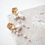 Freshwater pearls Floral earrings for Bride - CALLIE - Treasures by Agnes