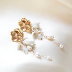 Freshwater pearls Floral earrings for Bride - CALLIE - Treasures by Agnes
