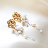 Freshwater pearls Floral earrings for Bride - CALLIE - Treasures by Agnes