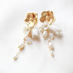 Freshwater pearls Floral earrings for Bride - CALLIE - Treasures by Agnes