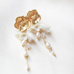Freshwater pearls Floral earrings for Bride - CALLIE - Treasures by Agnes
