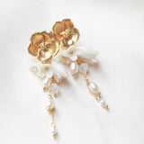 Freshwater pearls Floral earrings for Bride - CALLIE - Treasures by Agnes