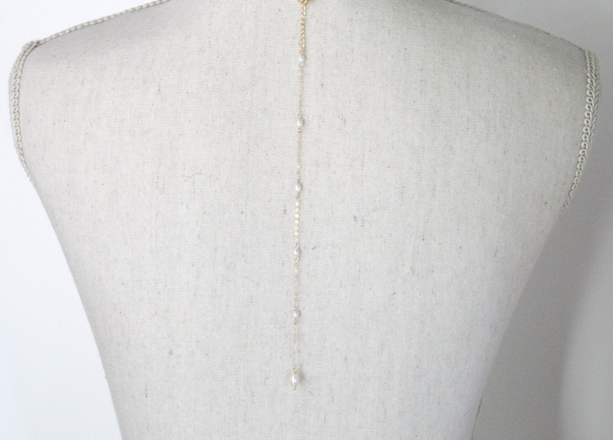 Genuine pearl Bridal backdrop necklace - ALEXANDRIA - Treasures by Agnes