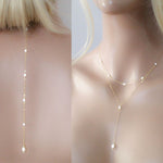 Genuine pearl Bridal backdrop necklace - ALEXANDRIA - Treasures by Agnes