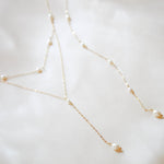 Genuine pearl Bridal backdrop necklace - ALEXANDRIA - Treasures by Agnes