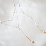 Genuine pearl Bridal backdrop necklace - ALEXANDRIA - Treasures by Agnes
