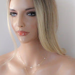Genuine pearl Bridal backdrop necklace - ALEXANDRIA - Treasures by Agnes