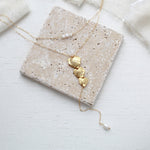 Gold bridal back necklace with freshwater pearls - DELANEY - Treasures by Agnes