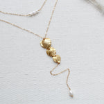 Gold bridal back necklace with freshwater pearls - DELANEY - Treasures by Agnes