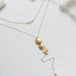 Gold bridal back necklace with freshwater pearls - DELANEY - Treasures by Agnes
