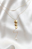 Gold bridal back necklace with freshwater pearls - DELANEY - Treasures by Agnes