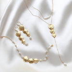 Gold bridal back necklace with freshwater pearls - DELANEY - Treasures by Agnes