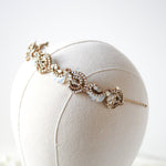 Gold bridal headband hairpiece - DAKOTA - Treasures by Agnes