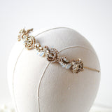 Gold bridal headband hairpiece - DAKOTA - Treasures by Agnes