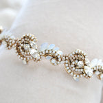 Gold bridal headband hairpiece - DAKOTA - Treasures by Agnes
