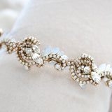 Gold bridal headband hairpiece - DAKOTA - Treasures by Agnes