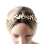 Gold bridal headband hairpiece - DAKOTA - Treasures by Agnes