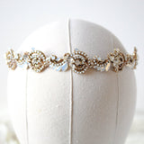 Gold bridal headband hairpiece - DAKOTA - Treasures by Agnes