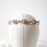 Gold bridal headband hairpiece - DAKOTA - Treasures by Agnes