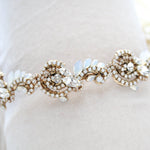 Gold bridal headband hairpiece - DAKOTA - Treasures by Agnes
