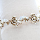 Gold bridal headband hairpiece - DAKOTA - Treasures by Agnes