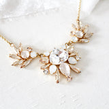 Gold Bridal Statement crystal necklace - LONDON - Treasures by Agnes