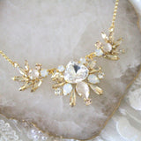 Gold Bridal Statement crystal necklace - LONDON - Treasures by Agnes