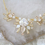 Gold Bridal Statement crystal necklace - LONDON - Treasures by Agnes