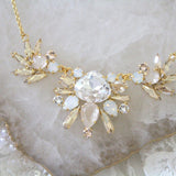 Gold Bridal Statement crystal necklace - LONDON - Treasures by Agnes