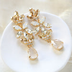 Long Swarovski crystal chandelier earrings - VERA - Treasures by Agnes