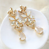 Long Swarovski crystal chandelier earrings - VERA - Treasures by Agnes