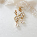 Long Swarovski crystal chandelier earrings - VERA - Treasures by Agnes