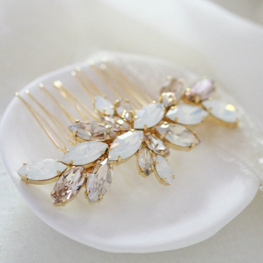 Gold Crystal Bridal hair comb - JILL - Treasures by Agnes