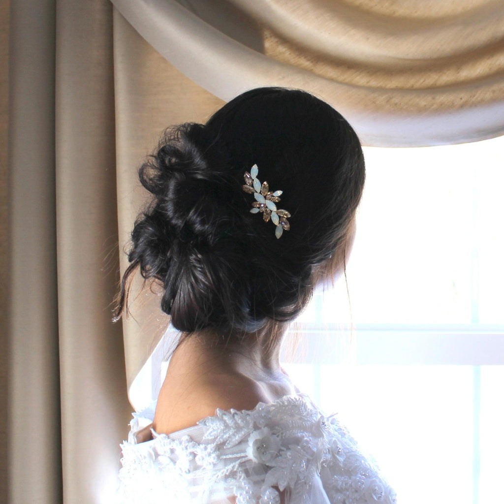 Gold Crystal Bridal hair comb - JILL - Treasures by Agnes