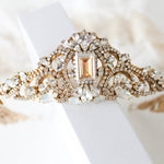 Gold crystal Bridal tiara crown - DIANA - Treasures by Agnes