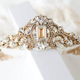 Gold crystal Bridal tiara crown - DIANA - Treasures by Agnes