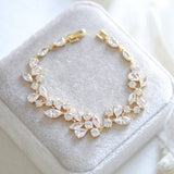 gold CZ Bridal bracelet - JAMIE - Treasures by Agnes