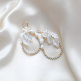 Gold floral statement hoop earrings for wedding - CELENA - Treasures by Agnes