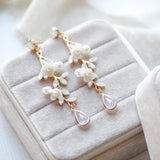 Gold Freshwater pearl earrings - LOLITA - Treasures by Agnes