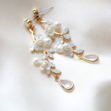 Gold Freshwater pearl earrings - LOLITA - Treasures by Agnes