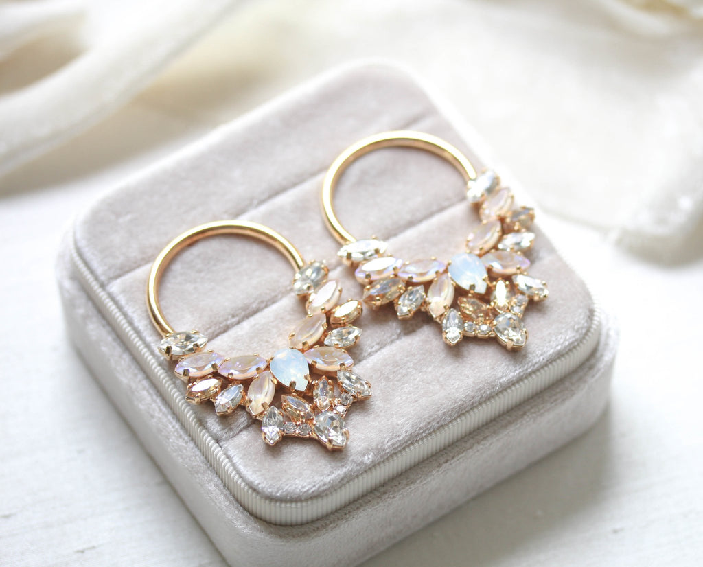 Gold hoop earrings for Bride - ANASTASIA - Treasures by Agnes