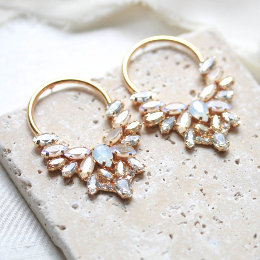 Gold hoop earrings for Bride - ANASTASIA - Treasures by Agnes