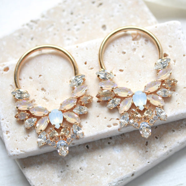 Gold hoop earrings for Bride - ANASTASIA - Treasures by Agnes