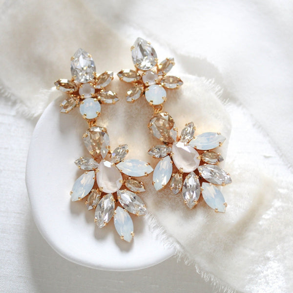 Gold Statement Bridal earrings - JESSICA