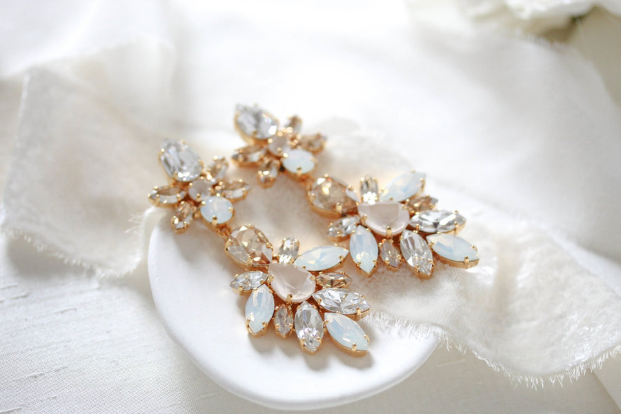 Gold Statement Bridal earrings - JESSICA