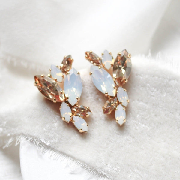 Gold stud earrings for bride - GLORIA - Treasures by Agnes